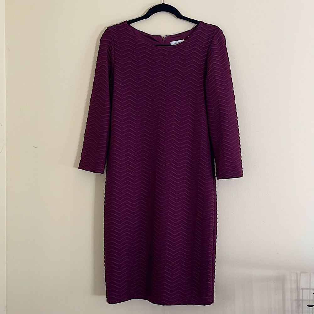 Calvin Klein Purple Long Sleeve Dress